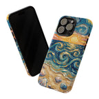 Sea Sunset iPhone Case — Van Gogh‑Style Beach Waves with Shells