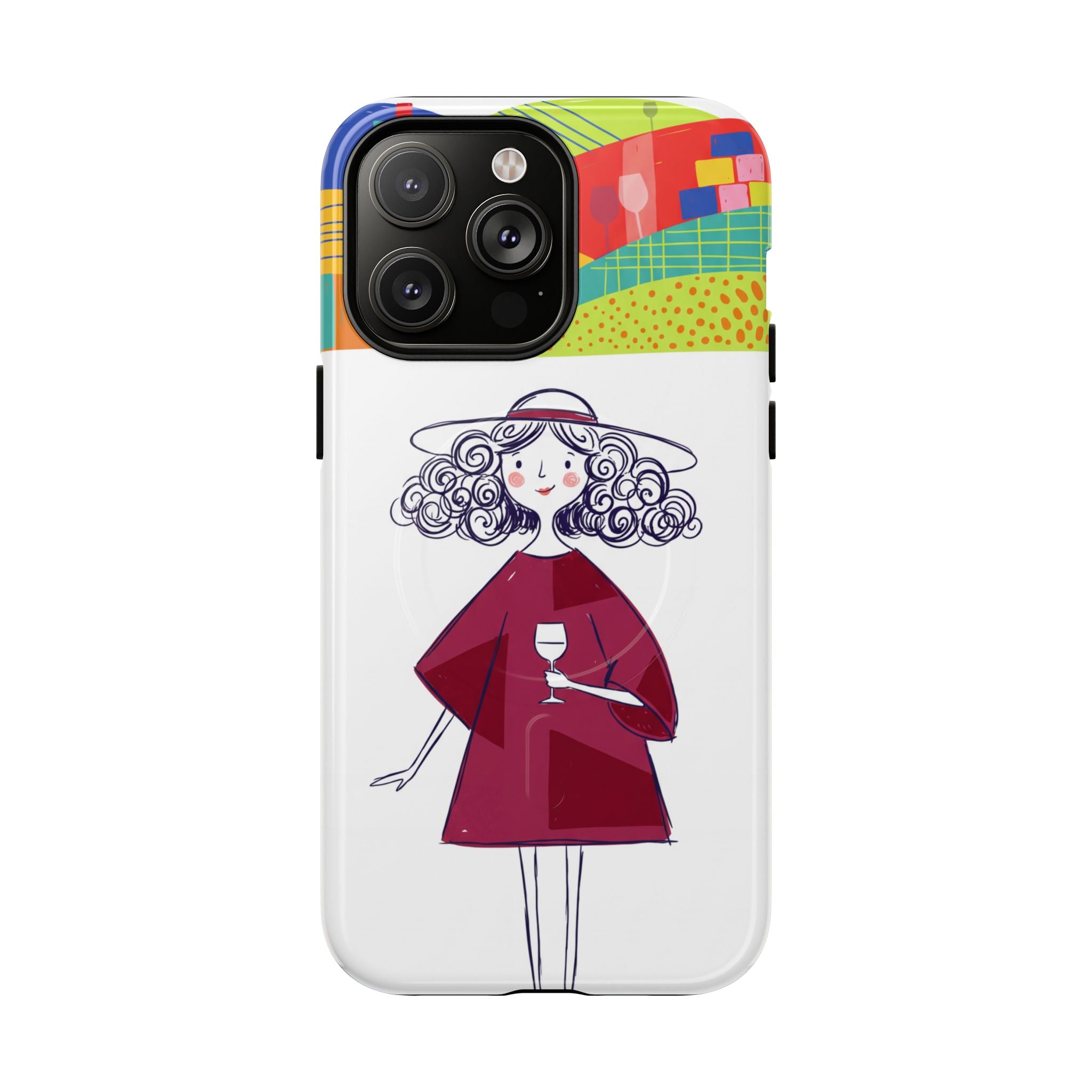 Colourful Artistic Wine Lady MagSafe iPhone Case