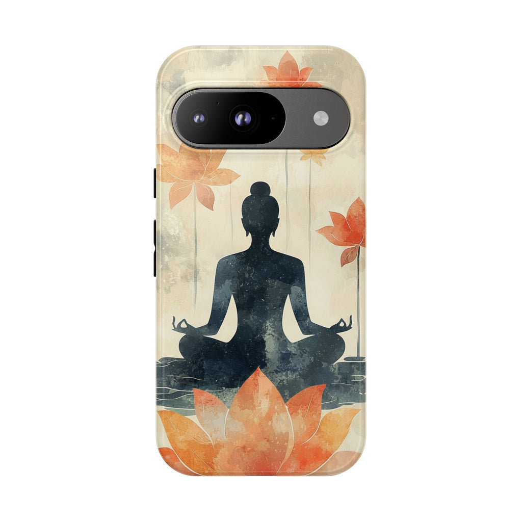 Yoga Lotus Google Pixel Case | Meditative Silhouette