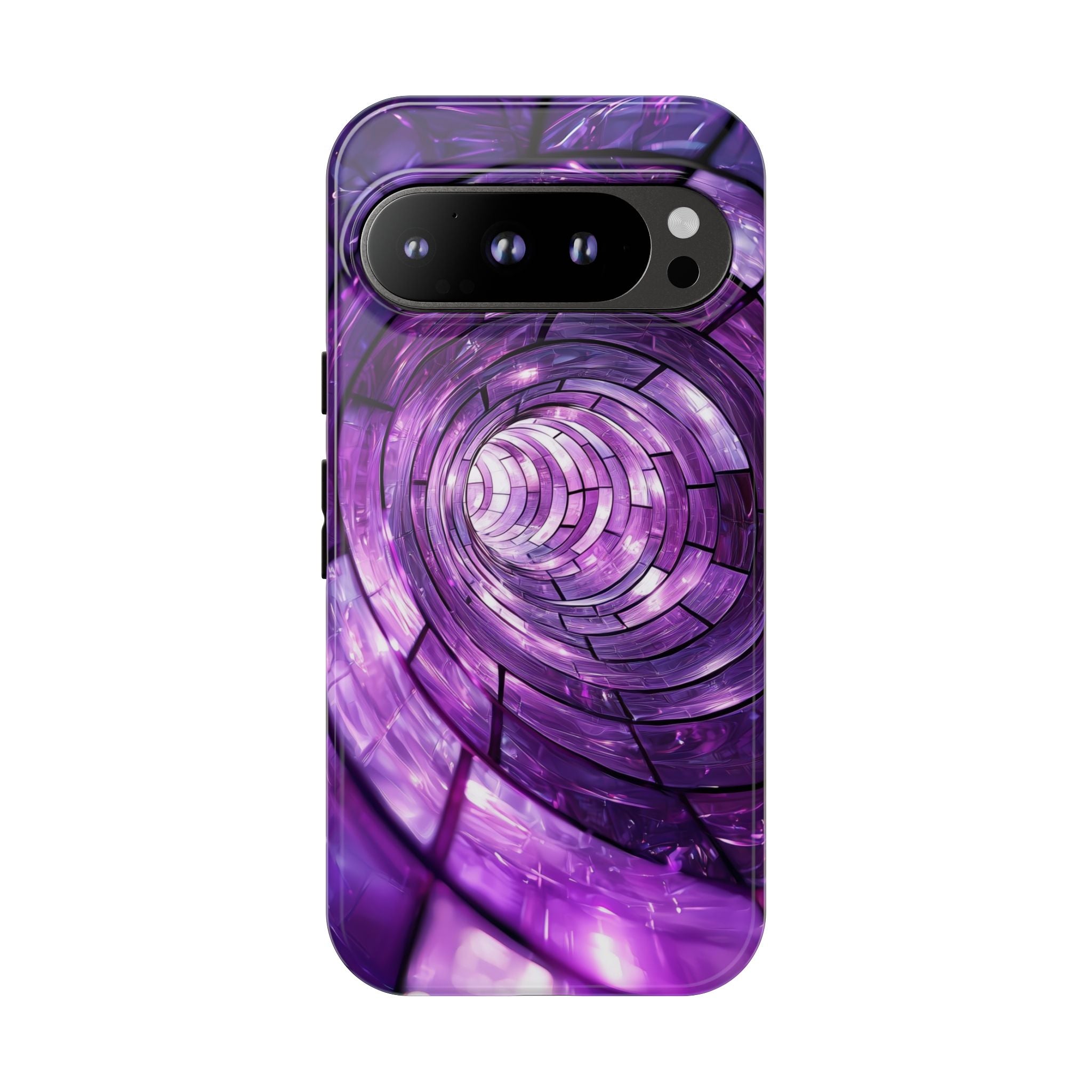 Purple Vortex Tough Google Pixel Case — Abstract Spiral Protective Cover