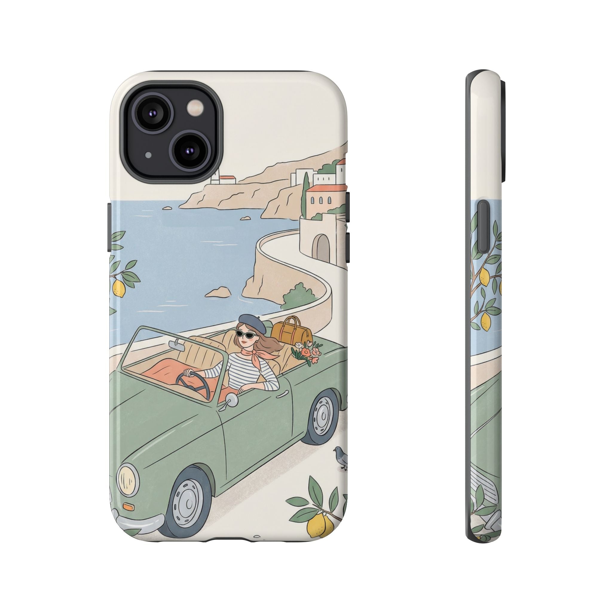 Retro Coastal Road Trip Design iPhone Case