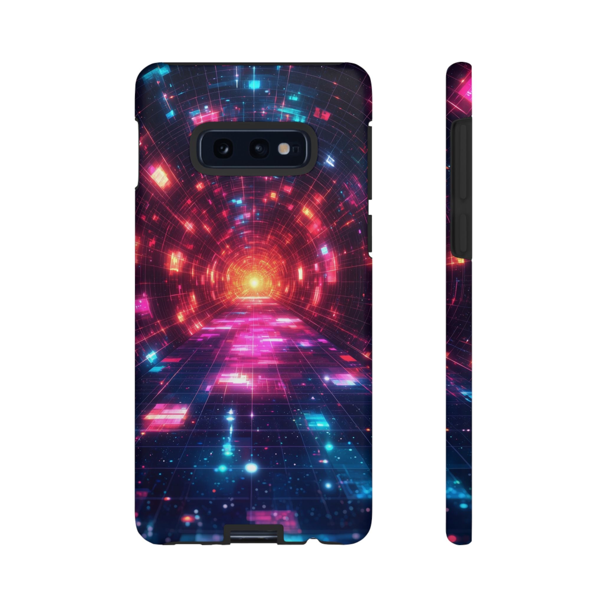 Neon Tunnel Tough Samsung Galaxy Case — Retro Futuristic Galaxy Design