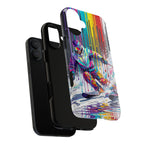 Colourful Skiing Drip Art Tough MagSafe iPhone Case