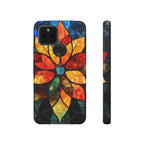 Stained Glass Flower Google Pixel Case — Colorful Mosaic Protective Cover