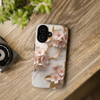 Custodia rigida per Google Pixel con motivo floreale in marmo — Custodia rigida con motivo Sakura Gold Cherry Blossom