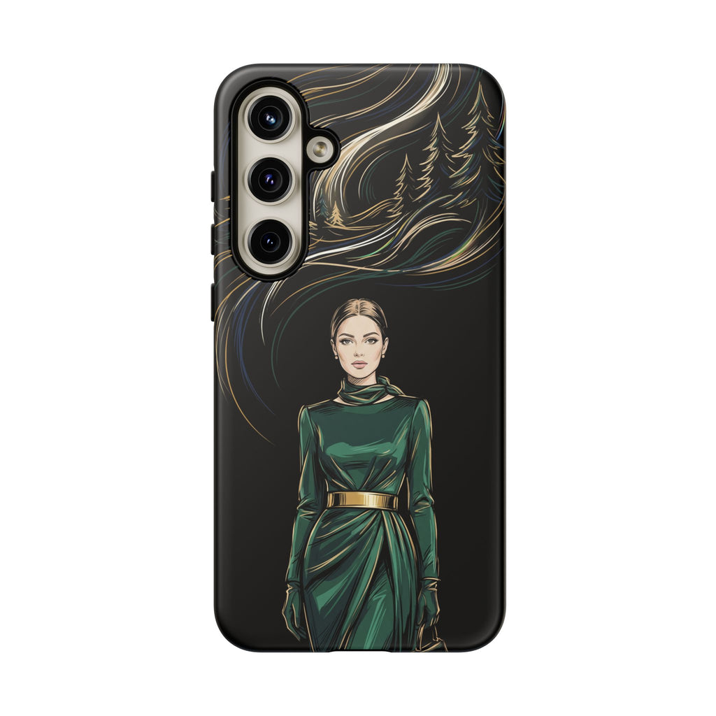 Elegante custodia per telefono Samsung Galaxy con donna della foresta