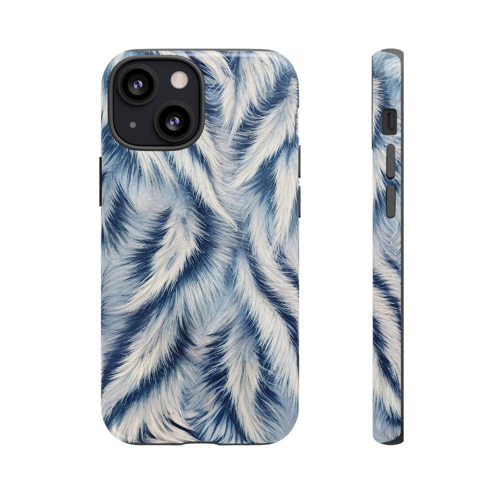 Blue Faux Fur Texture Protective Tough iPhone Case
