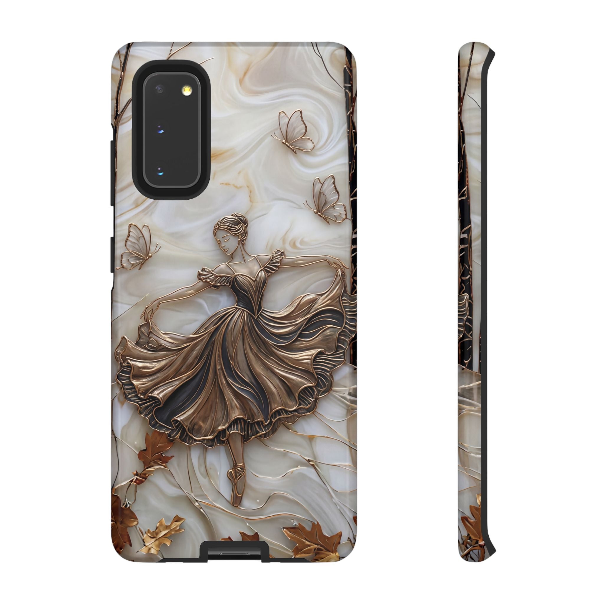 Elegant Bronze Ballerina Dance Design Samsung Galaxy Case