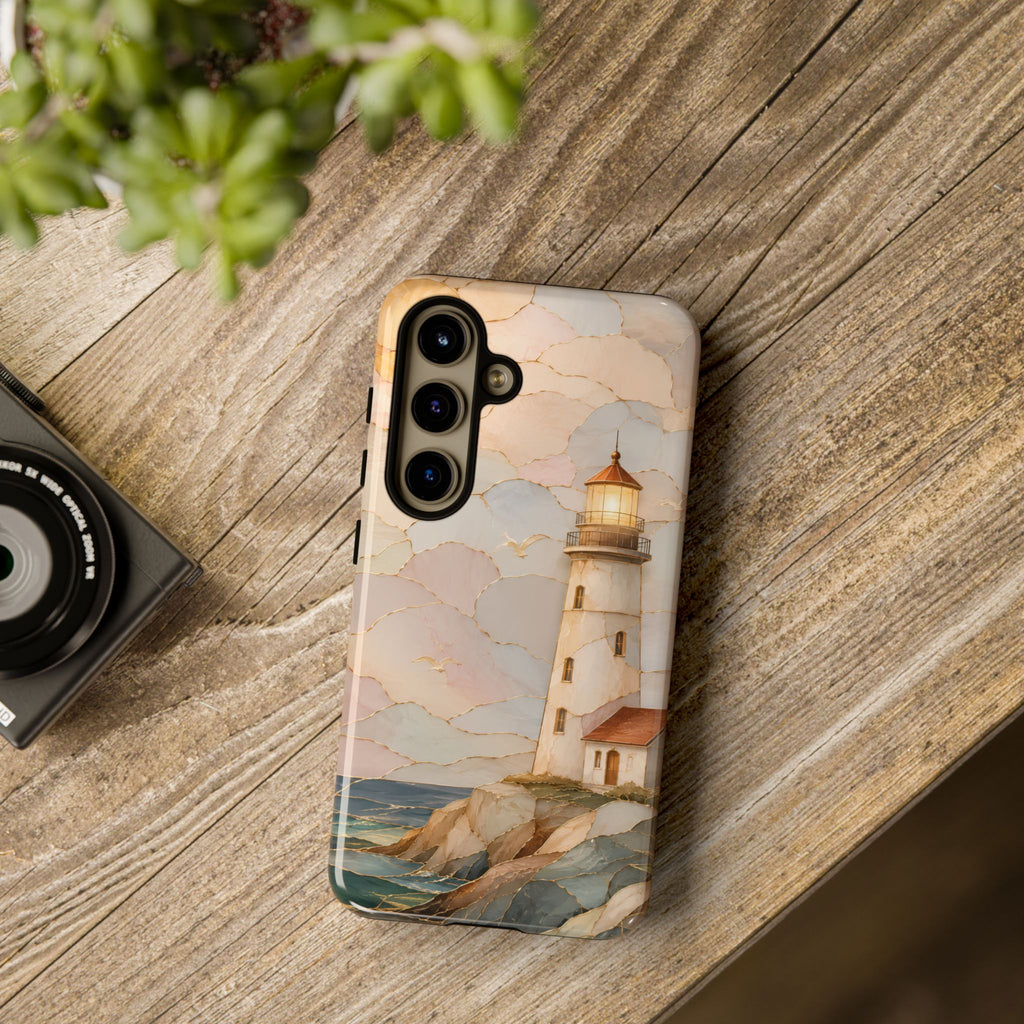 Lighthouse Samsung Galaxy Phone Case | Coastal Stained Glass Phone Case