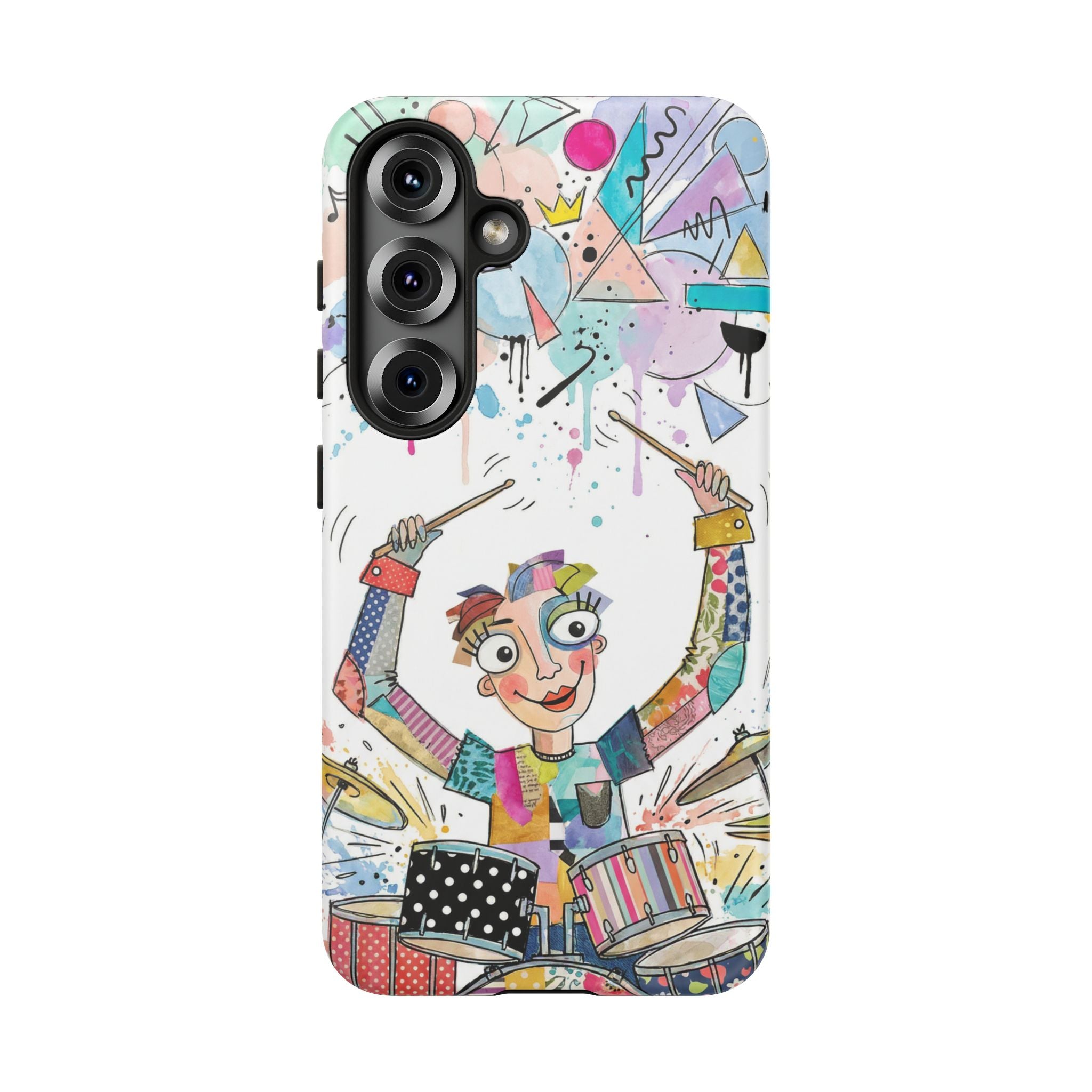 Drummer Boy Samsung Galaxy Phone Case | Colorful Cartoon Drum Kit Protective Cover
