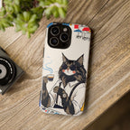 Cat Barista iPhone Case | Cool Cat in Sunglasses Coffee Shop Design