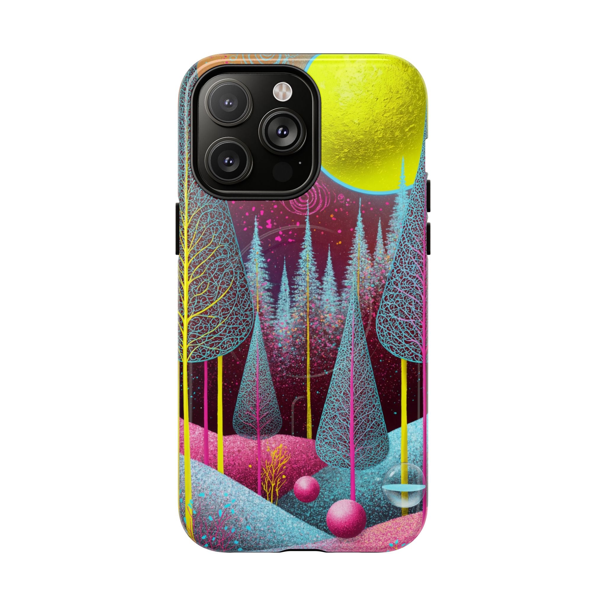 Custodia rigida MagSafe per iPhone Neon Forest