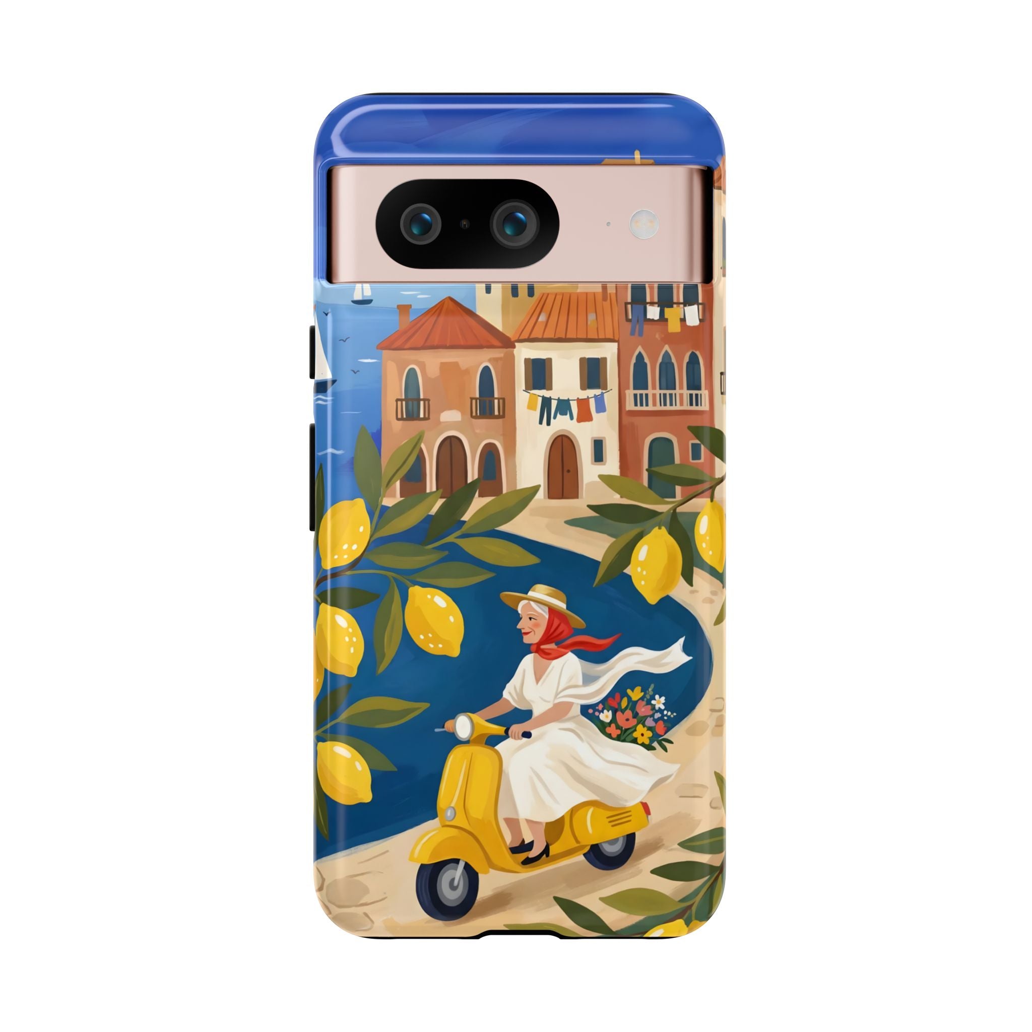 Lemon Coast Scooter Google Pixel Phone Case | Mediterranean Vespa Travel Design