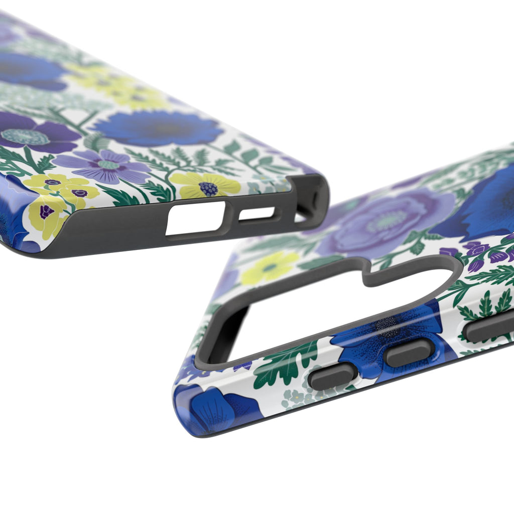 Floral Blue & Purple Tough Samsung Galaxy Phone Case | Protective Botanical Phone Cover