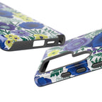 Floral Blue & Purple Tough Samsung Galaxy Phone Case | Protective Botanical Phone Cover