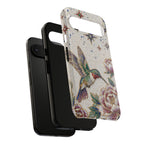 Custodia protettiva per Google Pixel con colibrì floreale | Cover protettiva con accento a stella vintage