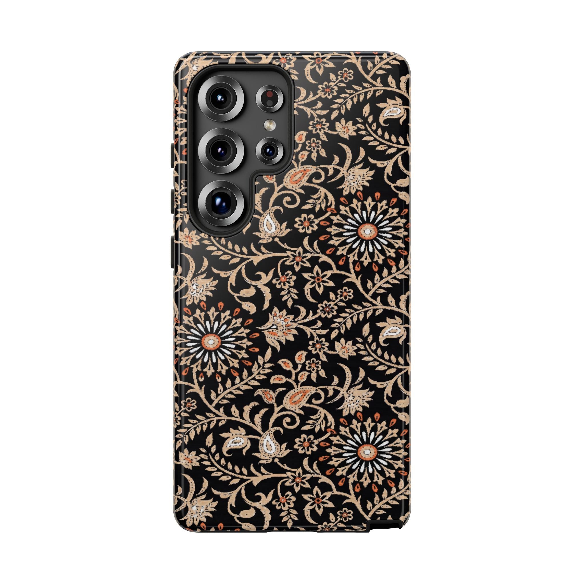 Batik Floral Black Ornate Daisies Tough Samsung Galaxy Case