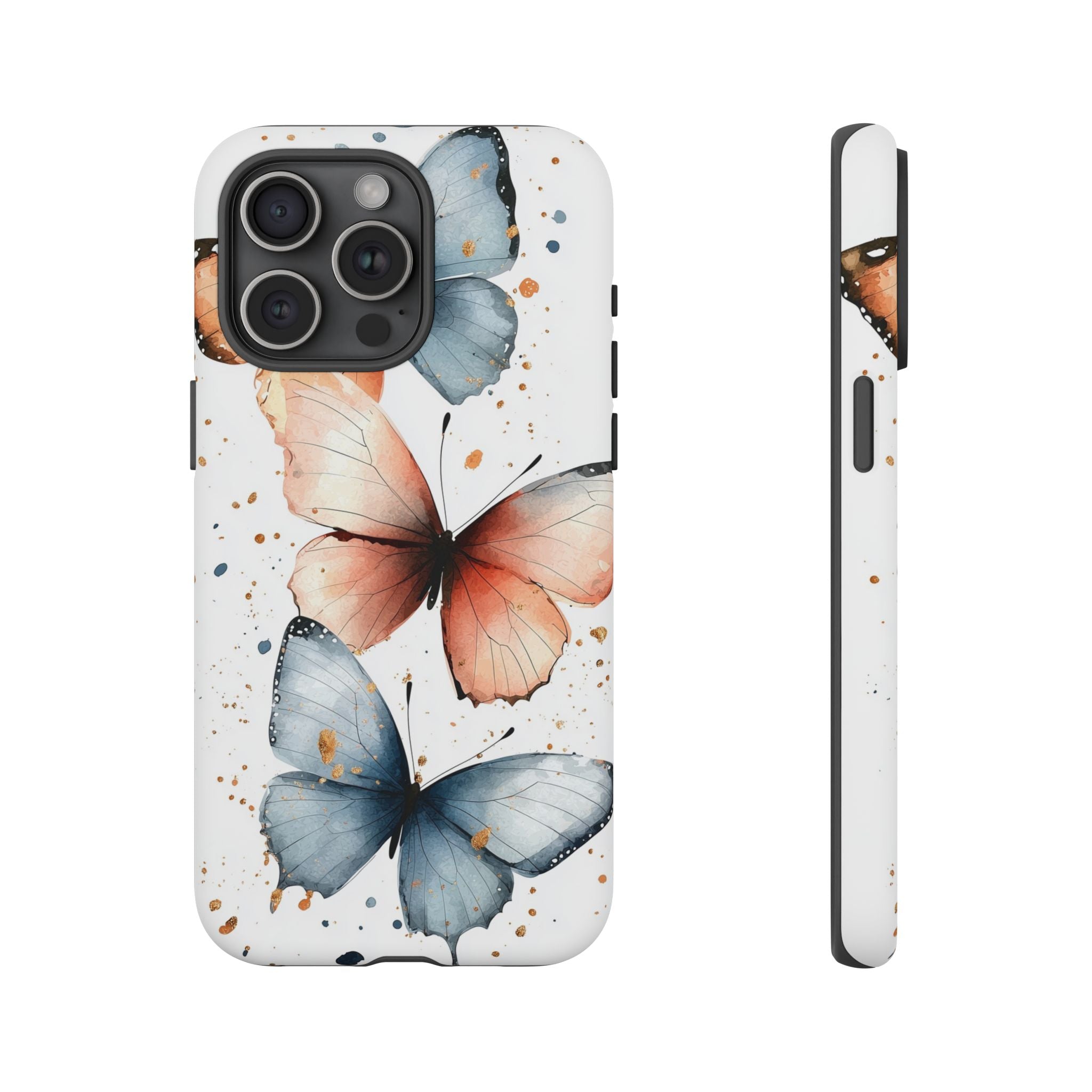 Watercolour Blue & Peach Butterfly Tough iPhone Case
