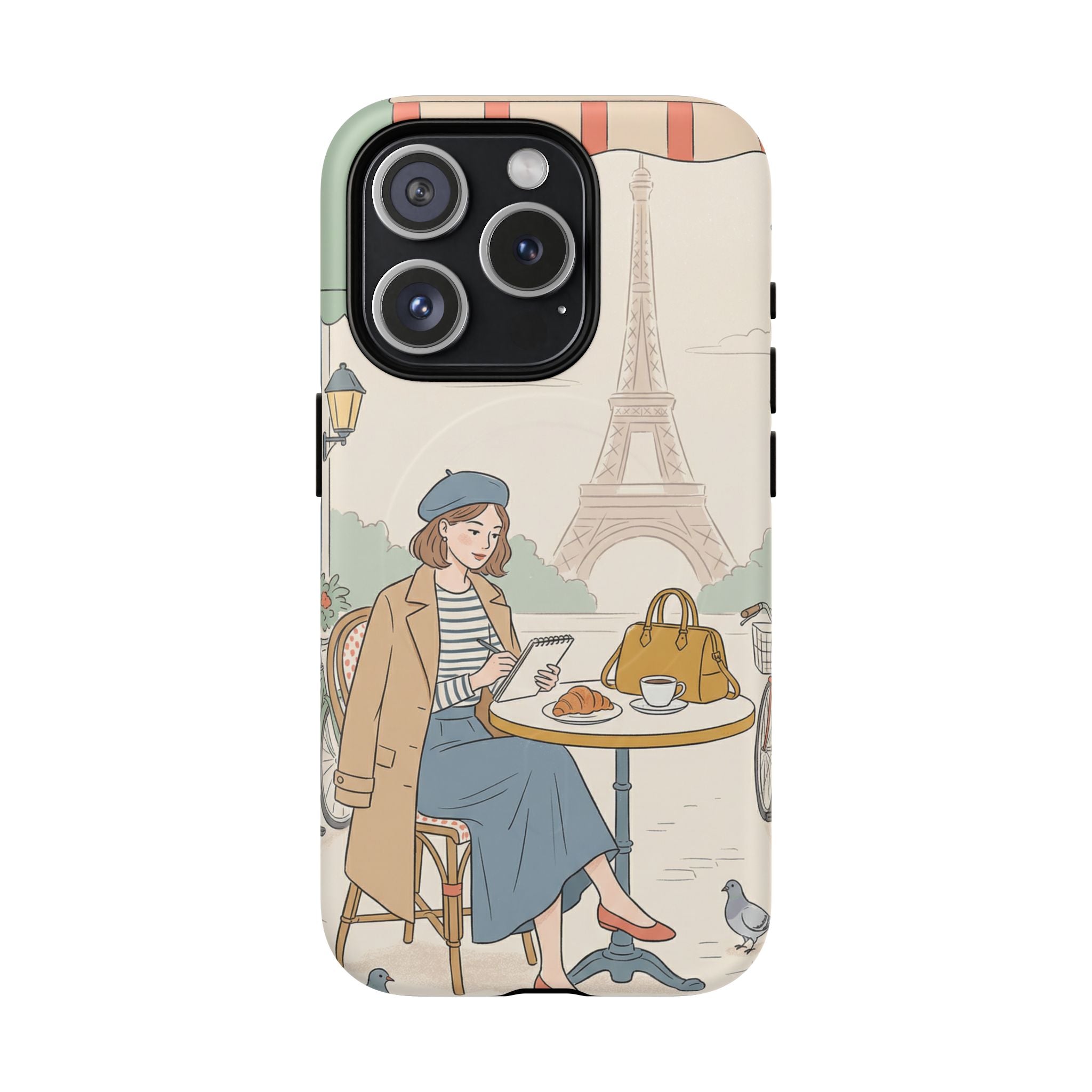Paris Cafe MagSafe iPhone Case | Cute Vintage Eiffel Tower Travel