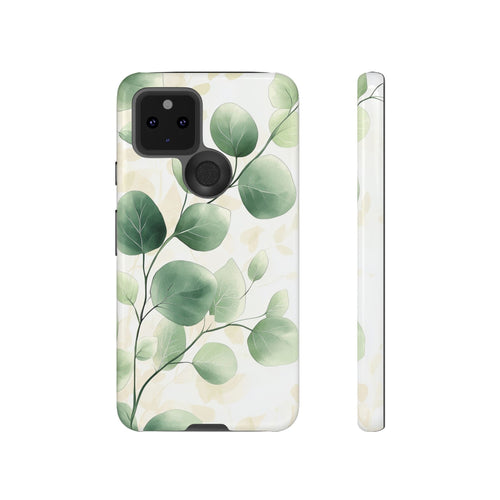 Botanical Eucalyptus Tough Google Pixel Phone Case | Green Watercolour Leaf