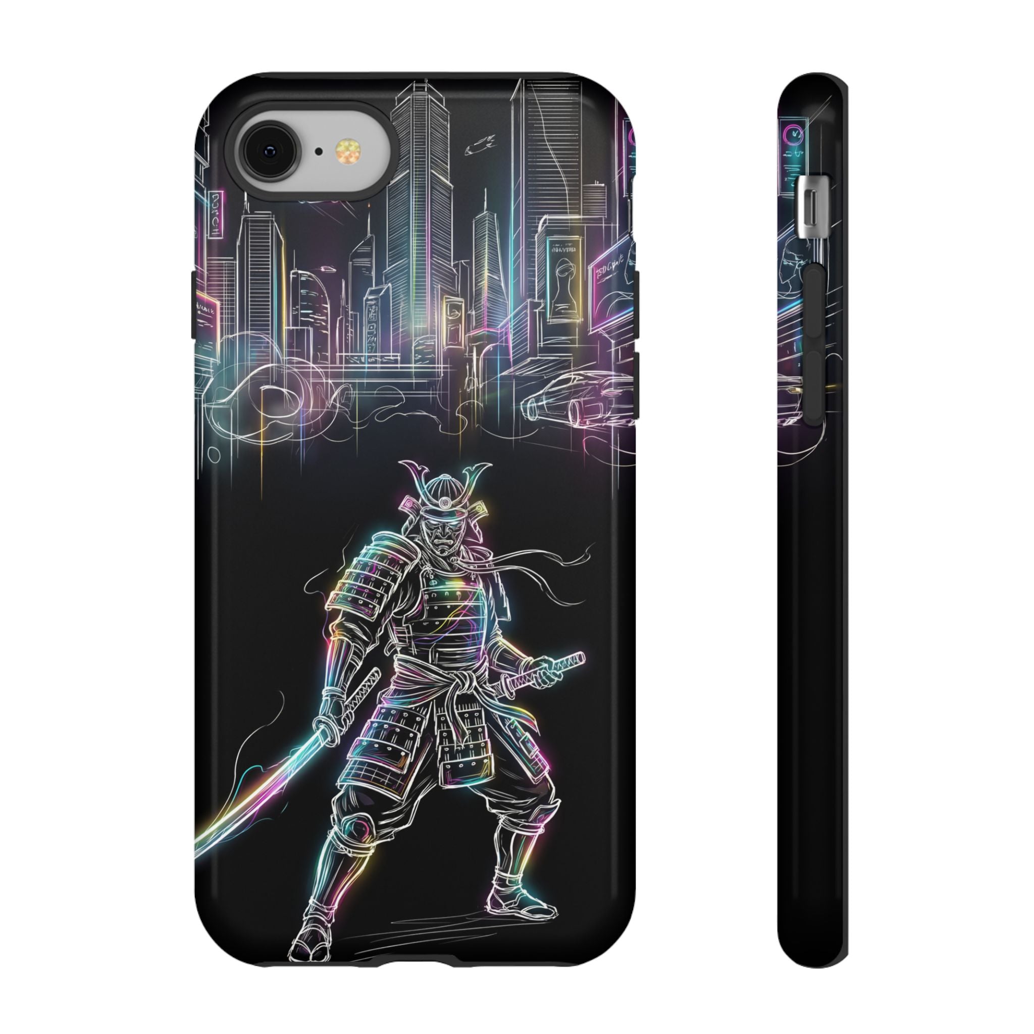 Neon Samurai iPhone Case | Cyberpunk City Armor