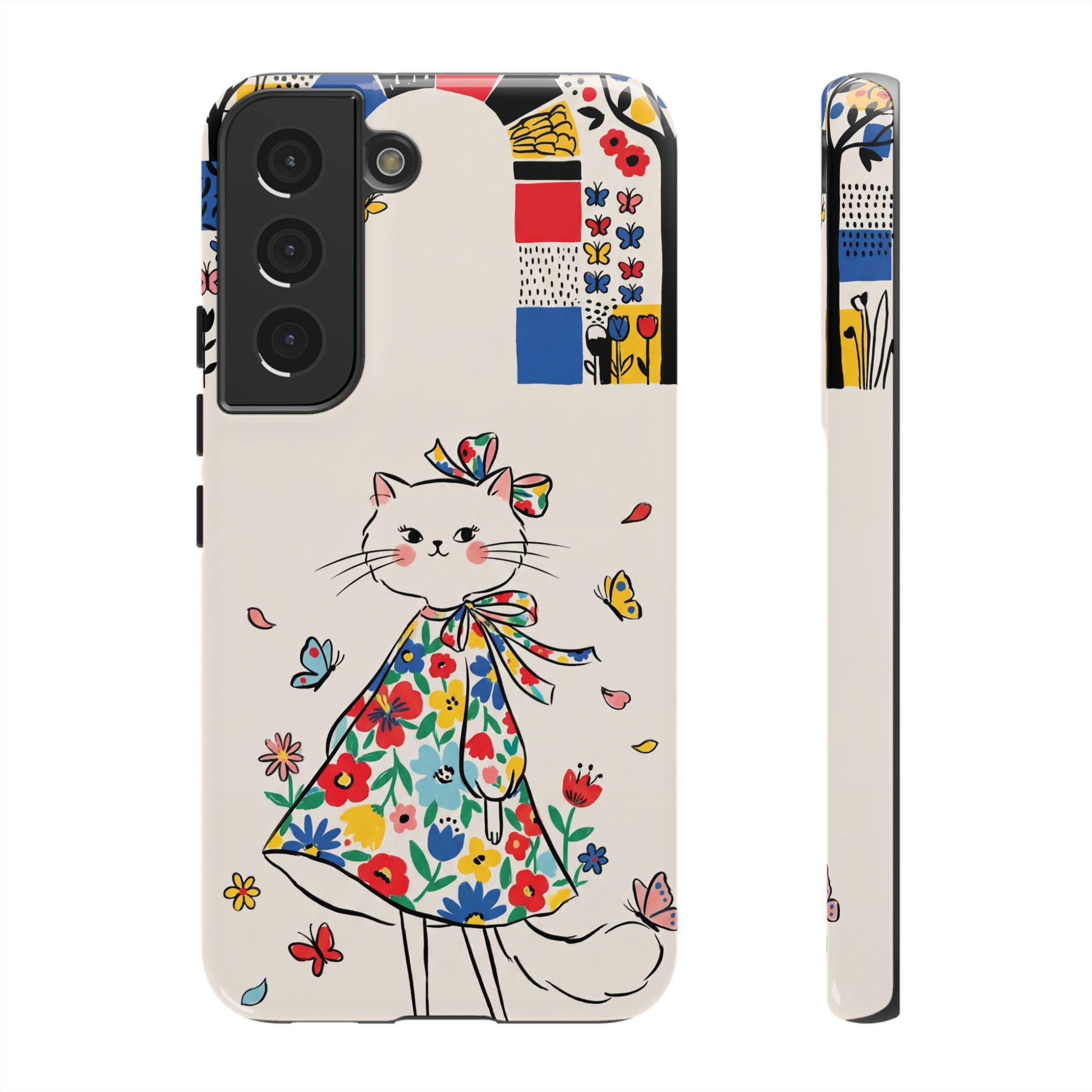 Floral Kitty Samsung Galaxy Phone Case | Cute Cat