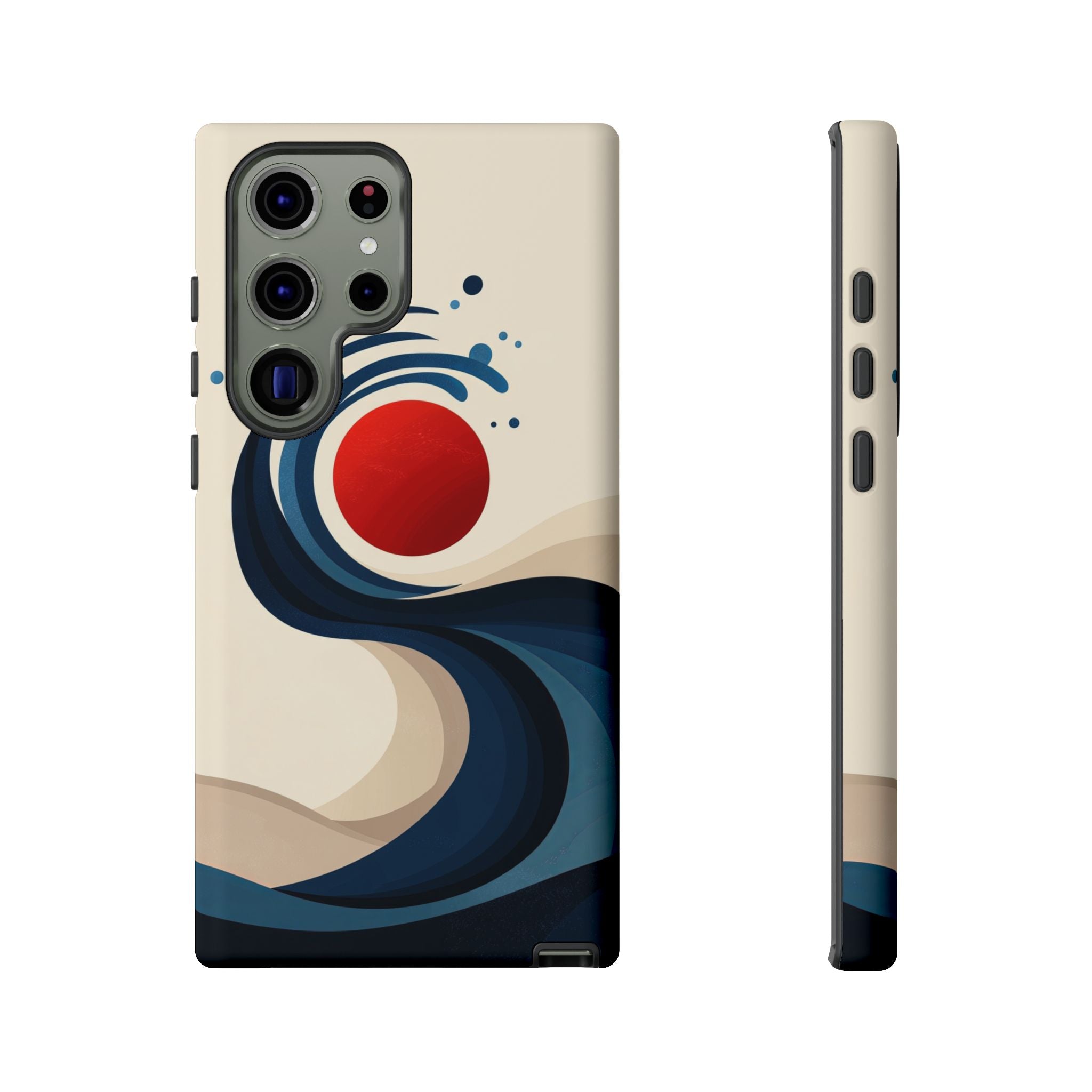 Abstract Wave Samsung Galaxy Case | Red Sun Ocean Art