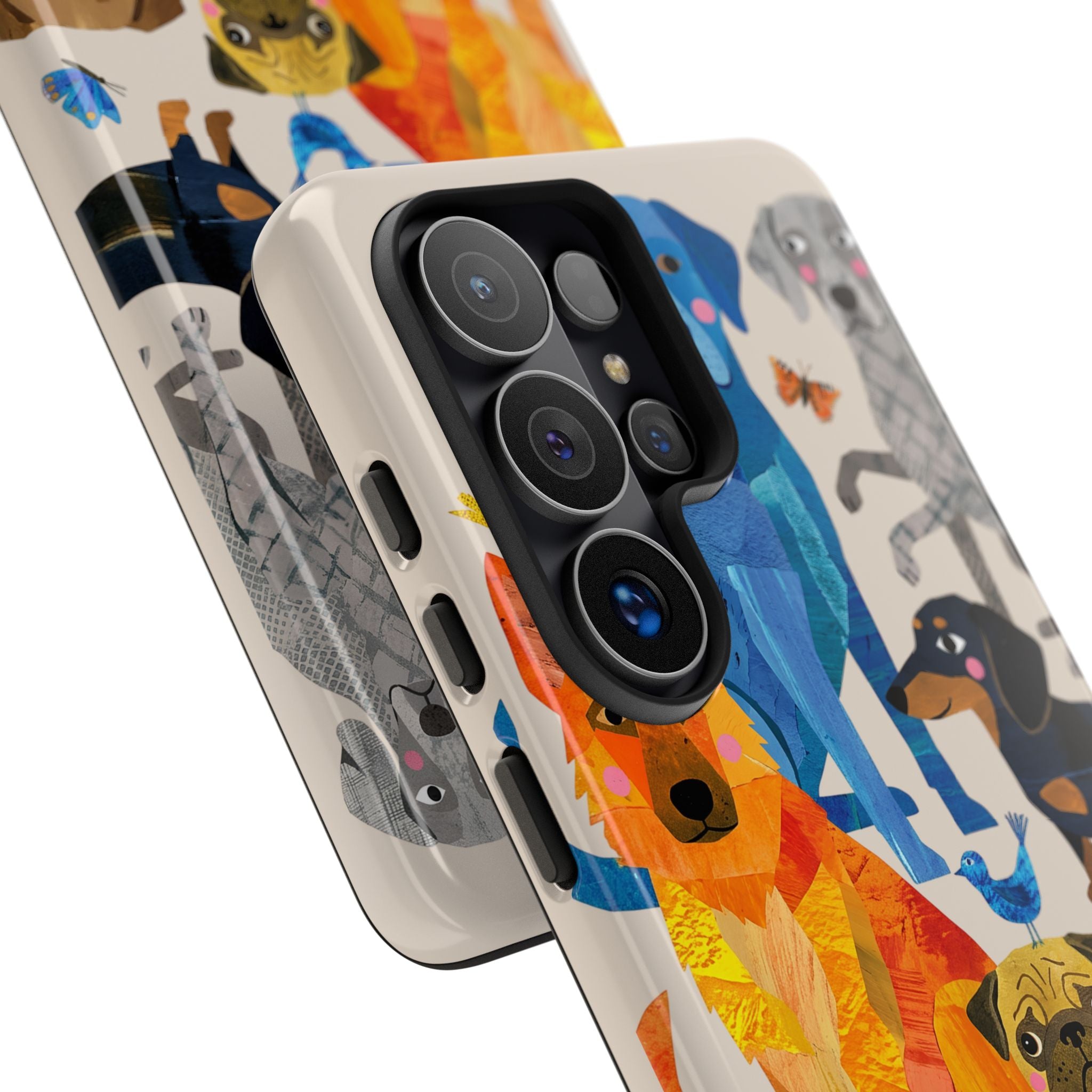 Colorful Dogs Pattern Samsung Galaxy Phone Case | Cute Watercolor Puppy Design Tough Case