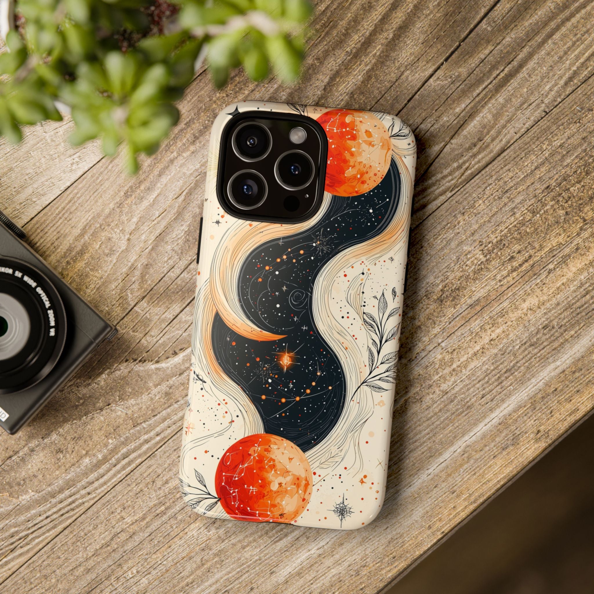 Astrology Galaxy iPhone Case | Red Moon Celestial