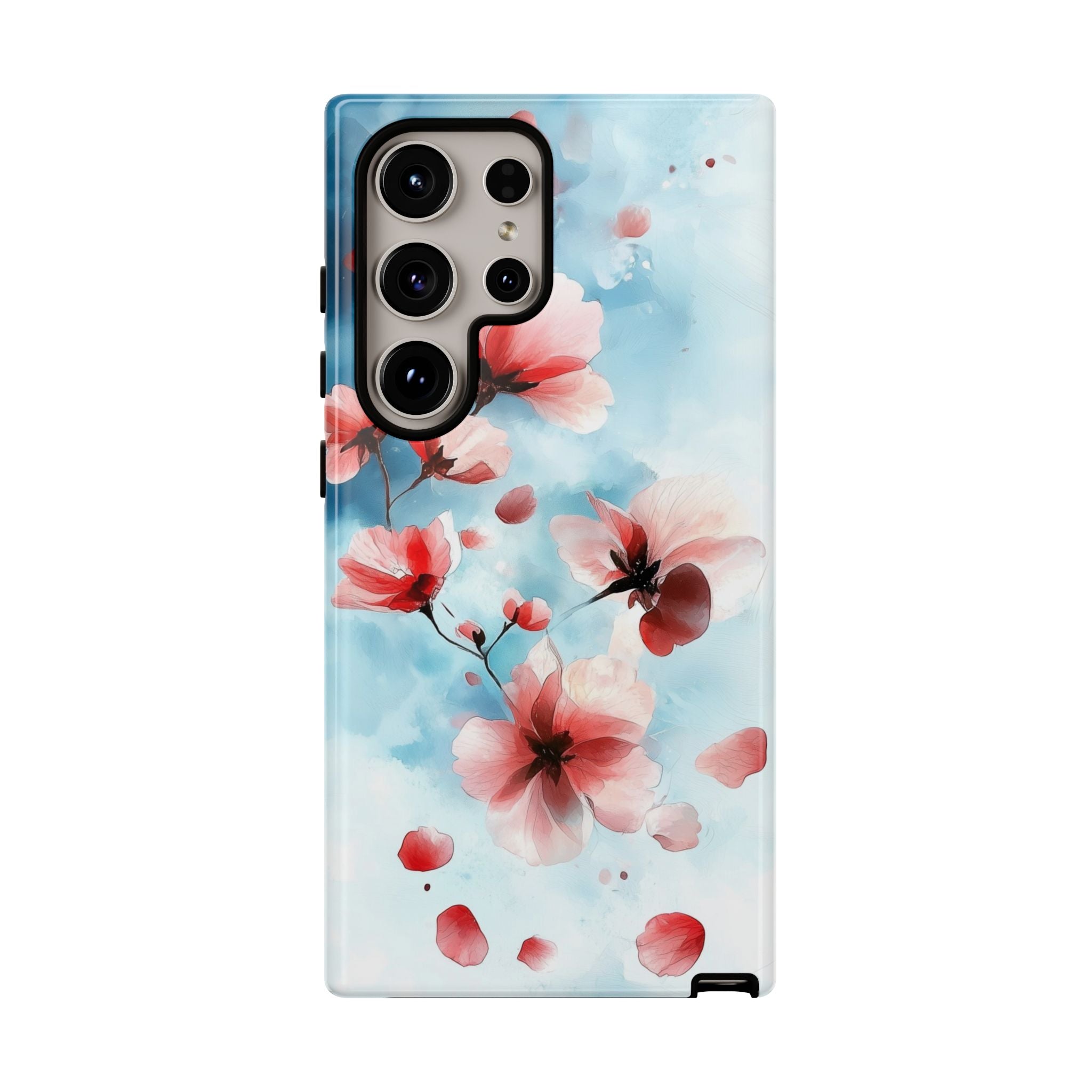 Floral Cherry Blossom Samsung Galaxy Case | Pastel Pink Blue