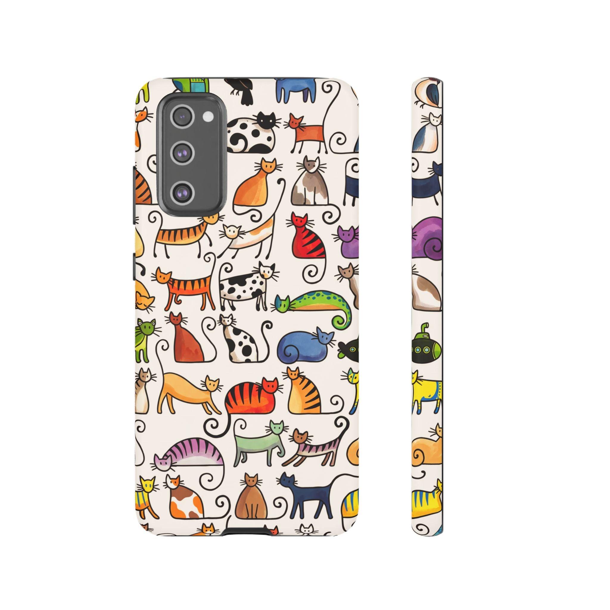 Cat Pattern Tough Samsung Galaxy Case | Colourful Cartoon Cats
