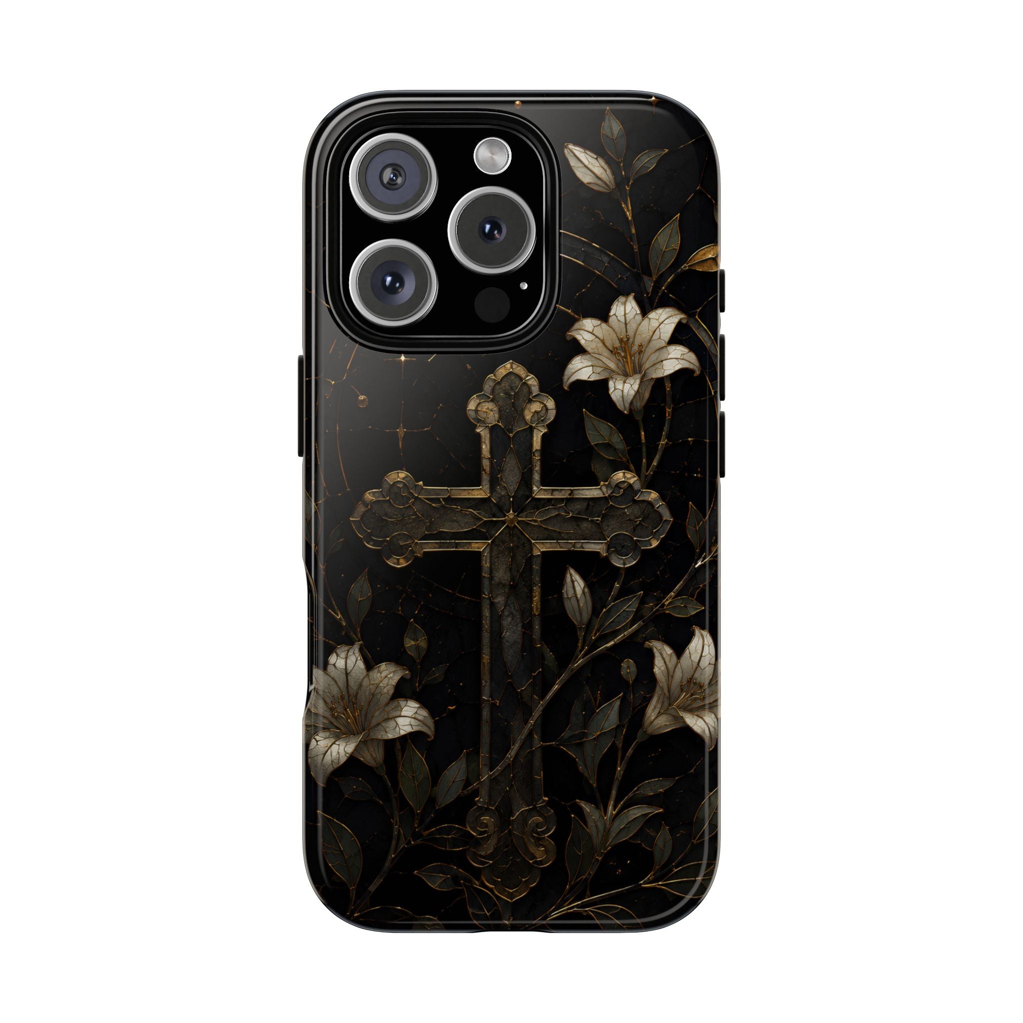 Gothic Cross Lily iPhone Case | Christian iPhone Case