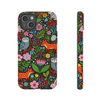 Floral Woodland iPhone Case | Colourful Fox & Owl Protective Cover