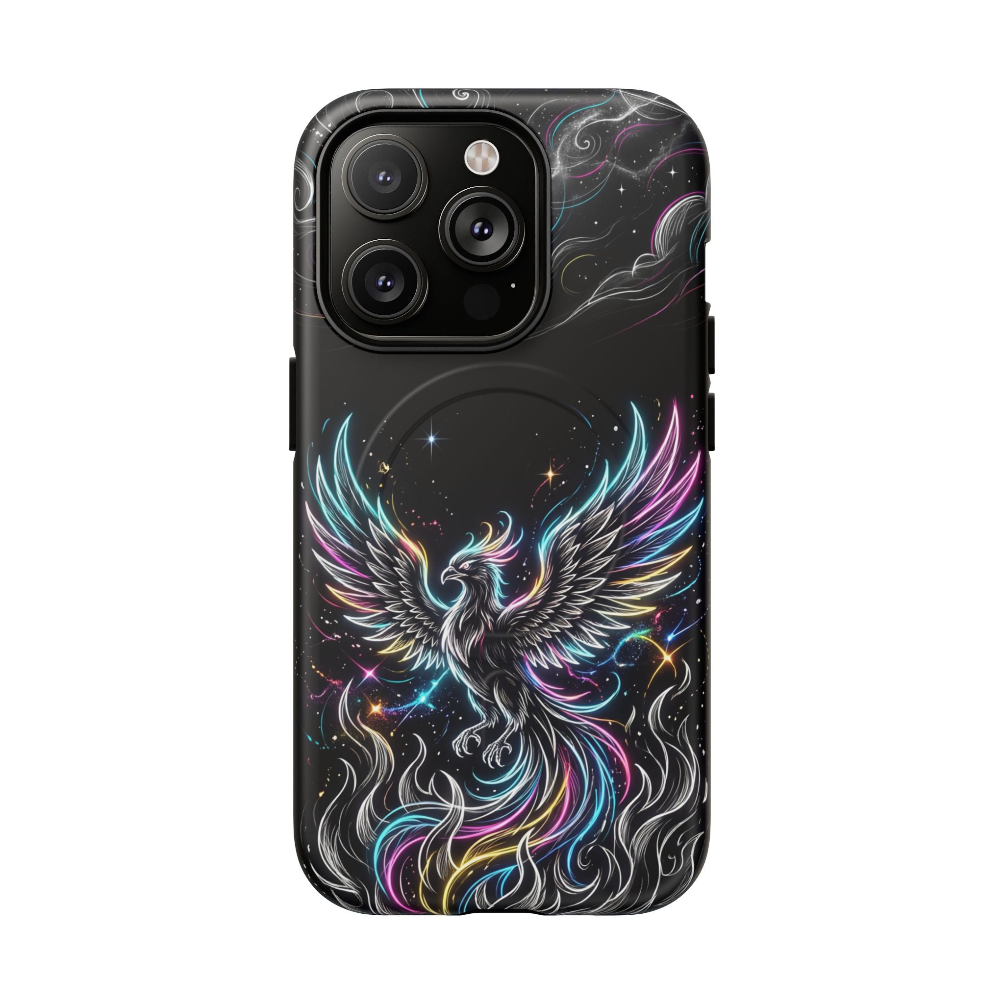 Colorful Neon Phoenix Tough MagSafe iPhone Case