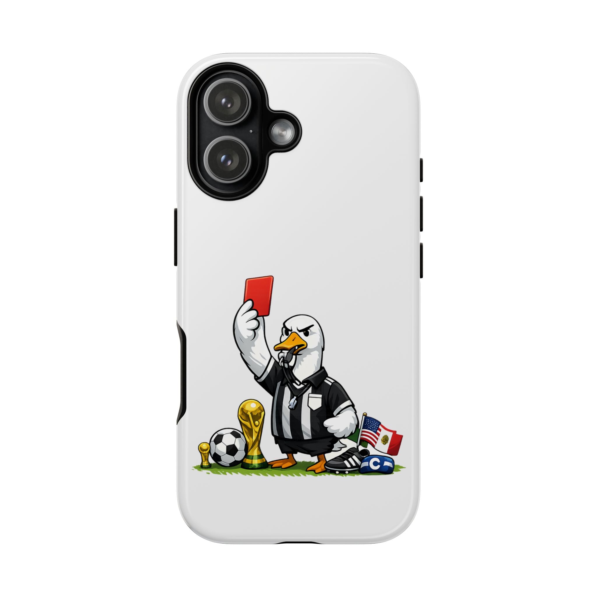 Funny Goose Referee iPhone Case | Soccer Red Card Art Cover