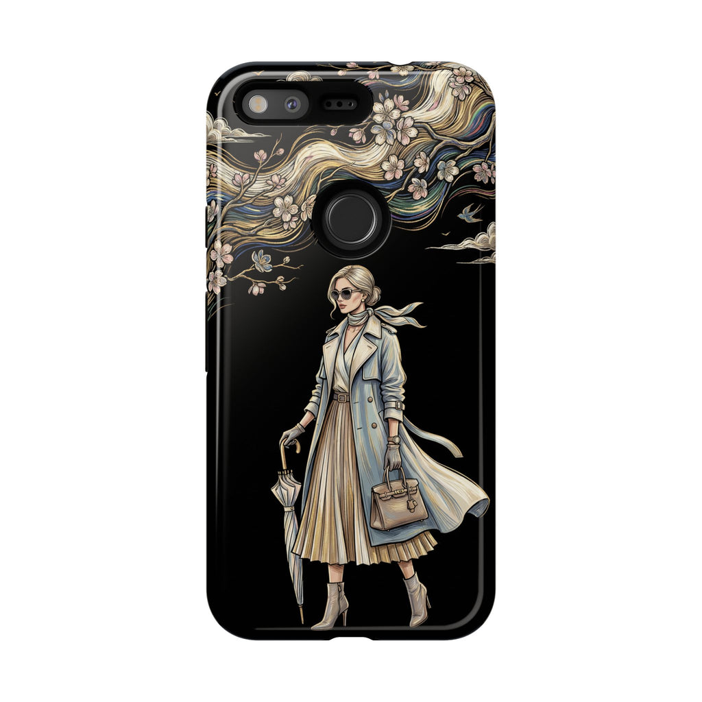 Cover per Google Pixel "Vintage Chic" | Illustrazione Donna Elegante