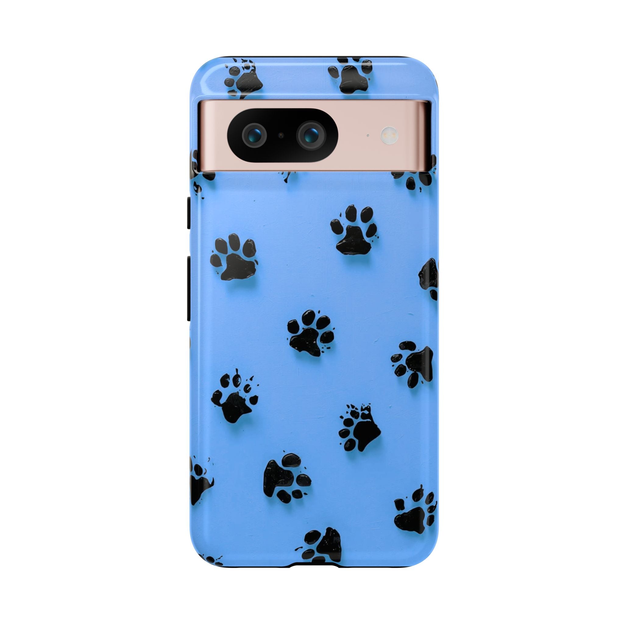 Blue Paw Print Tough Google Pixel Case — Protective Dog & Cat Lover Cover
