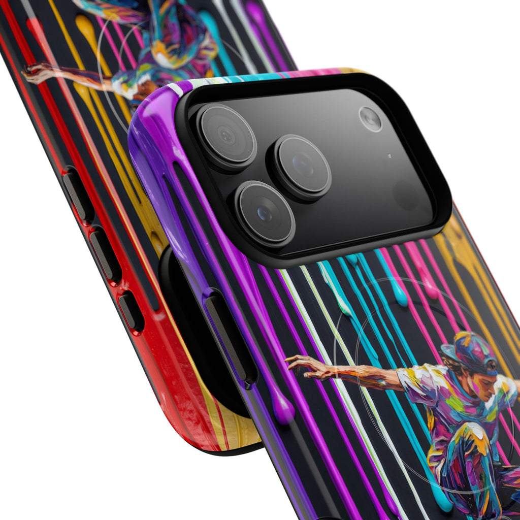 Colourful Drip Art Skateboarder Splash MagSafe iPhone Case