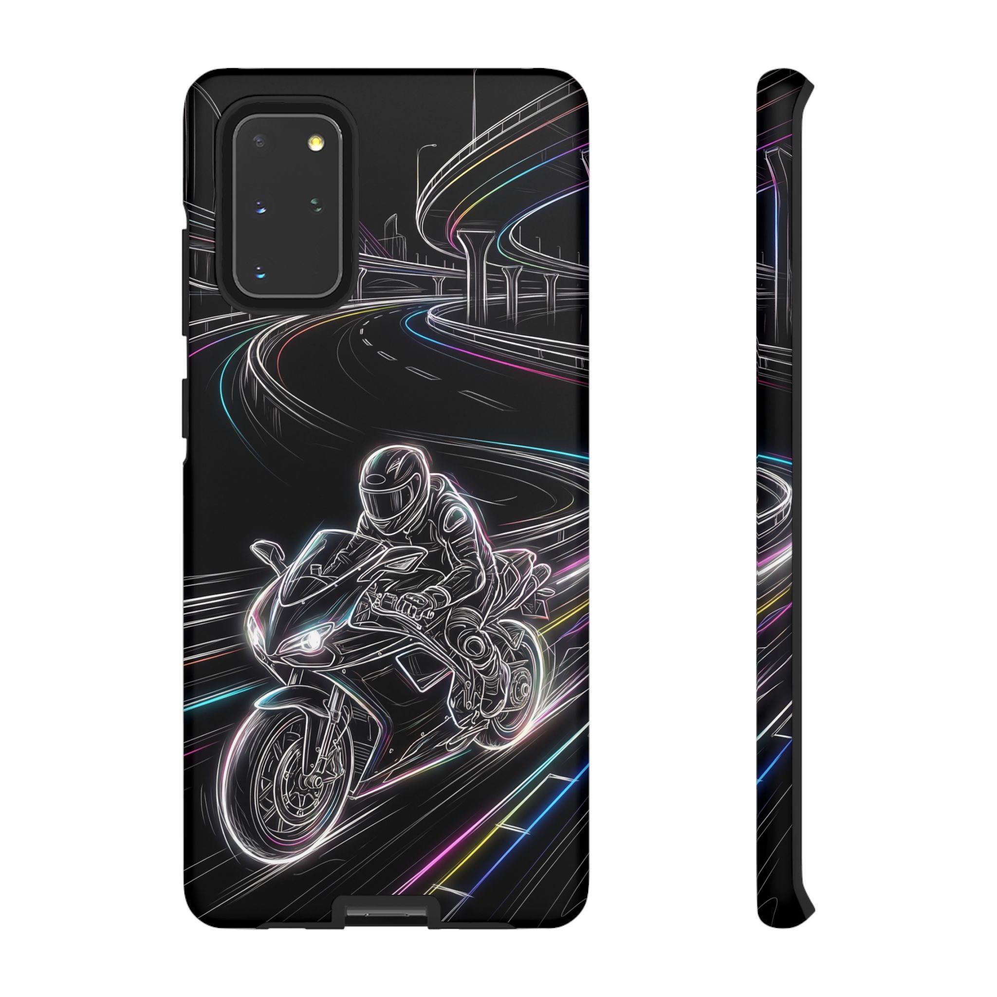 Neon Night Rider Samsung Galaxy Phone Case | Motorcycle Racing Protective Cover