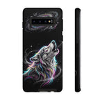 Wolf Galaxy Tough Samsung Galaxy Phone Case | Colorful Howling Wolf Space Design