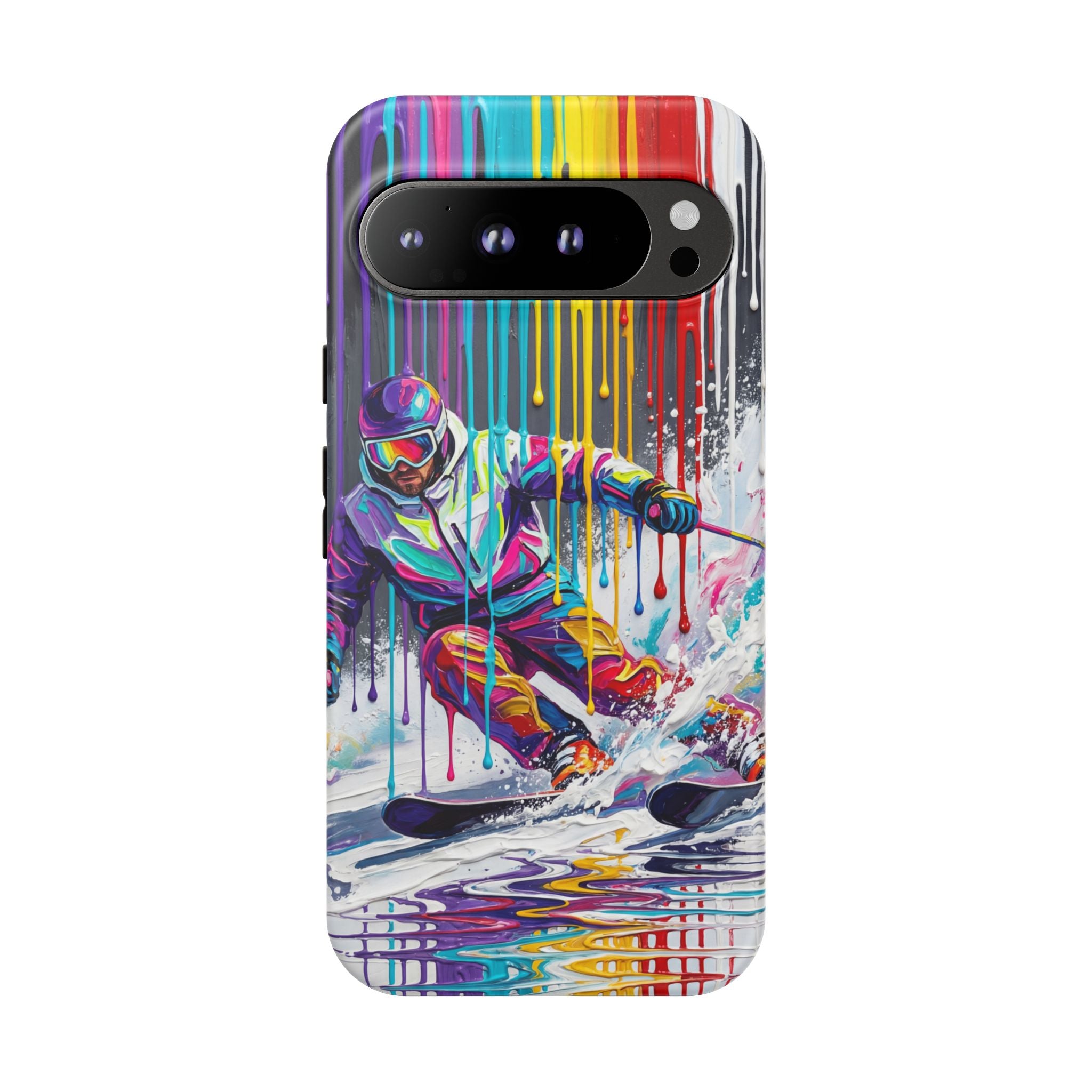 Colourful Skiing Drip Art Tough Google Pixel Phone Case