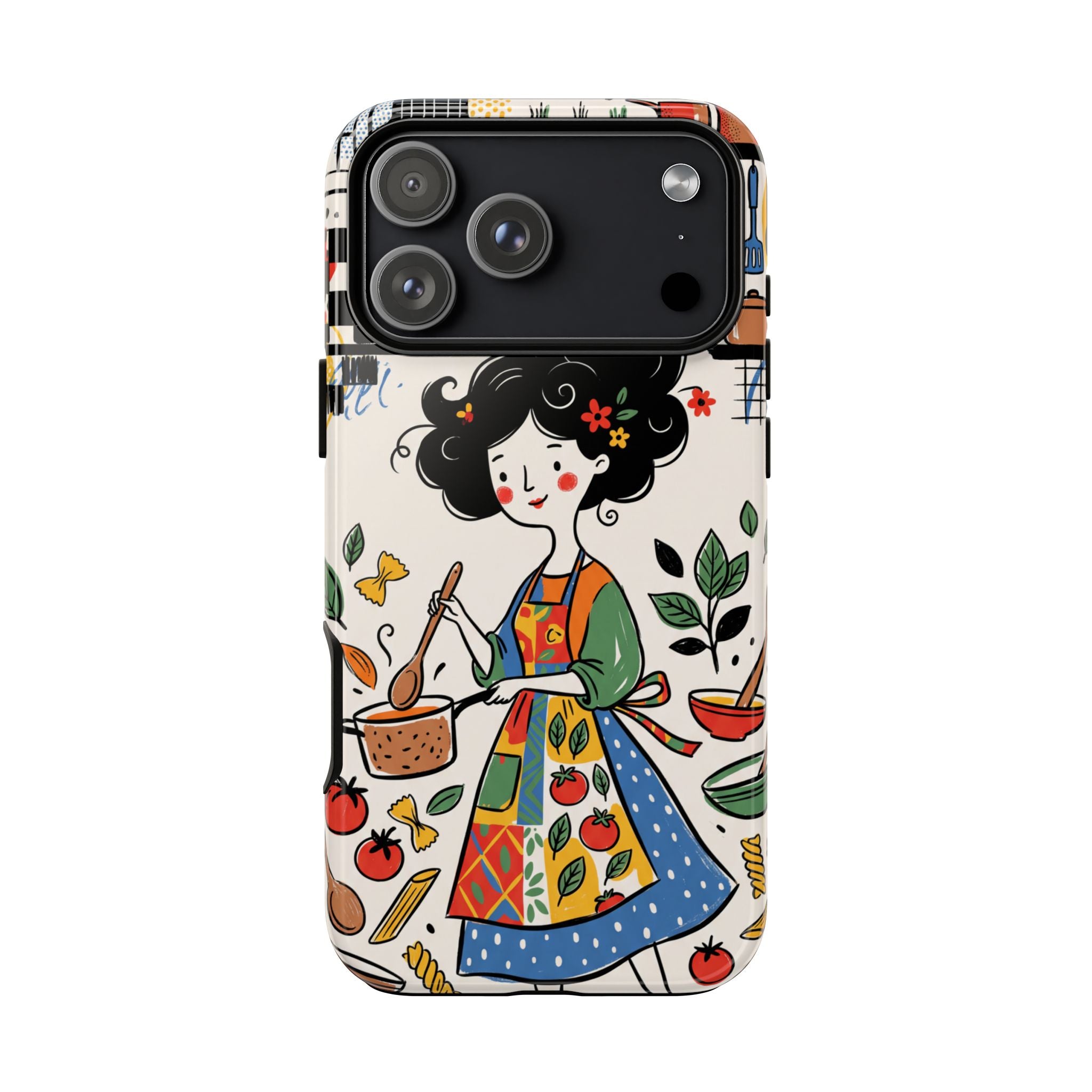 Whimsical Chef Kitchen Illustration iPhone Case