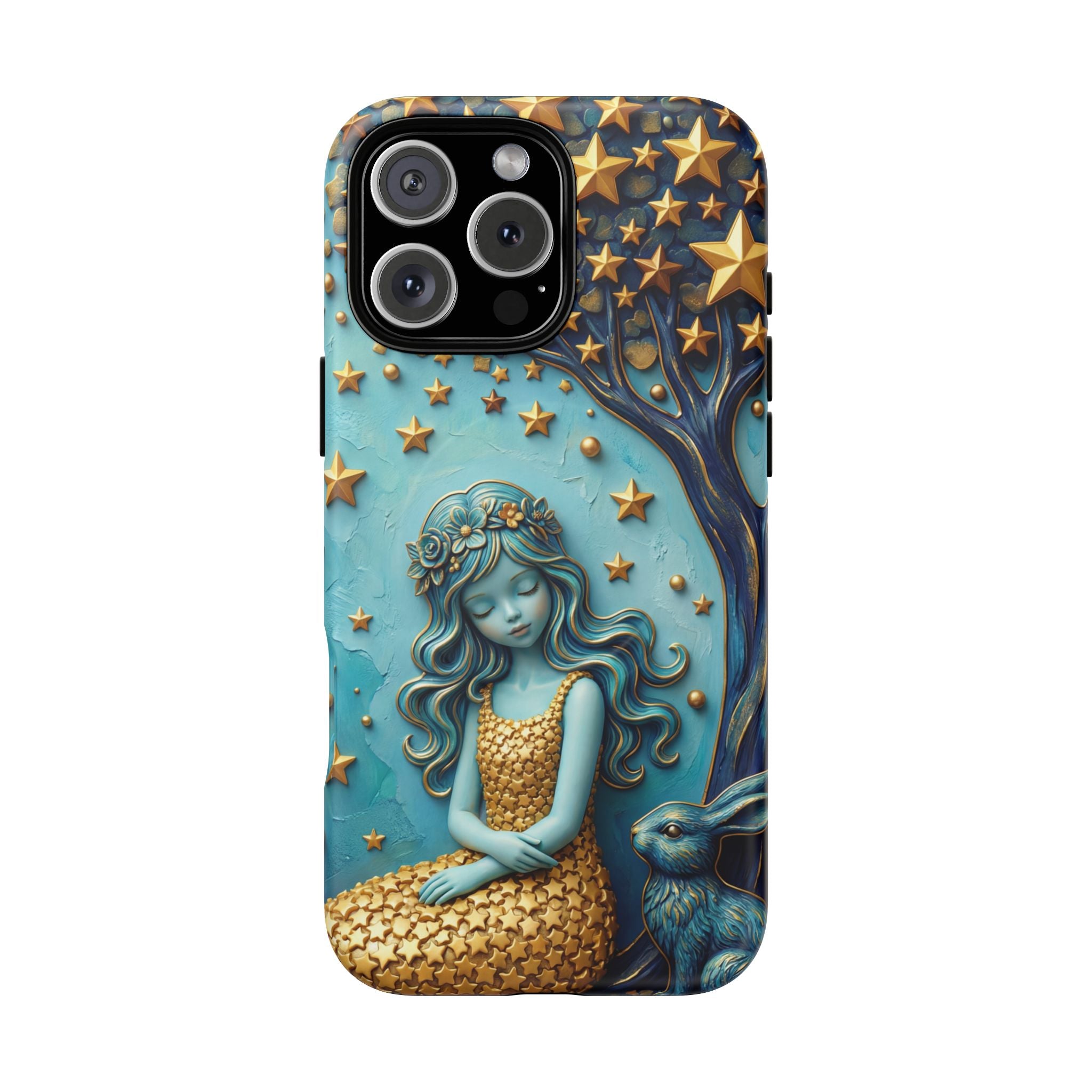 Custodia rigida MagSafe per iPhone Dreamy Maiden Under Starry Sky