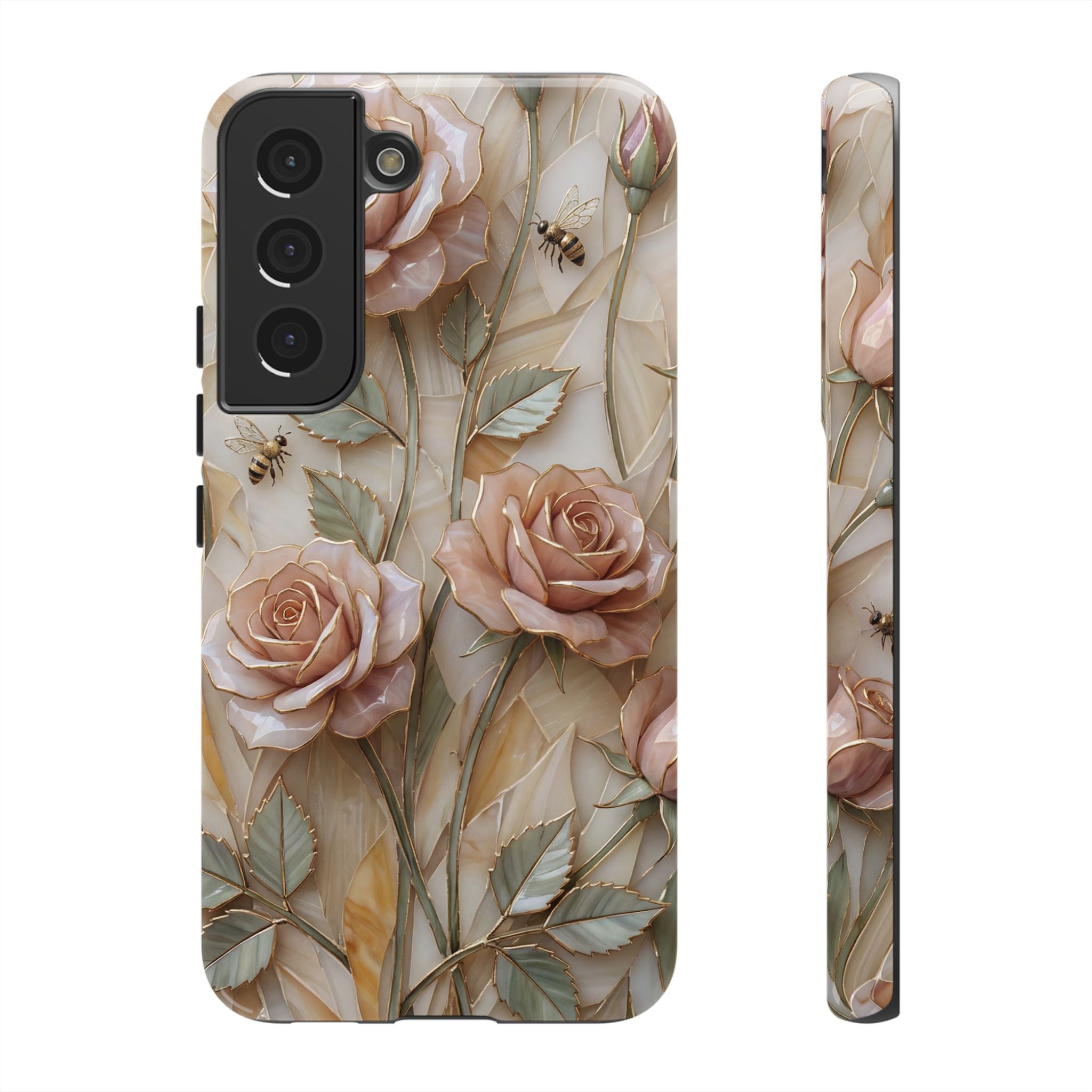 Vintage Blush Rose Floral Tough Samsung Galaxy Protective Cover