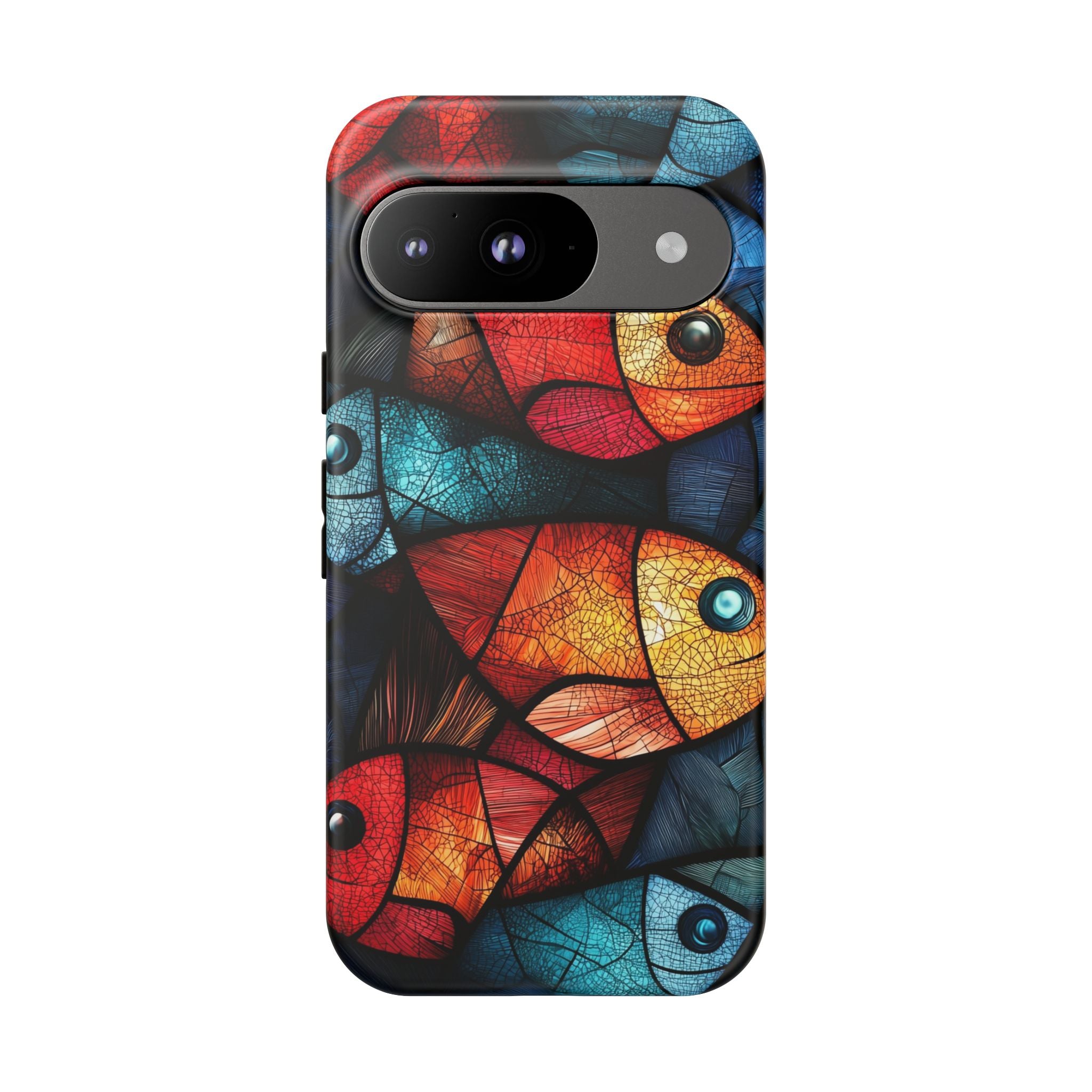Fish Mosaic Tough Google Pixel Case — Colourful Artistic Fish Pattern