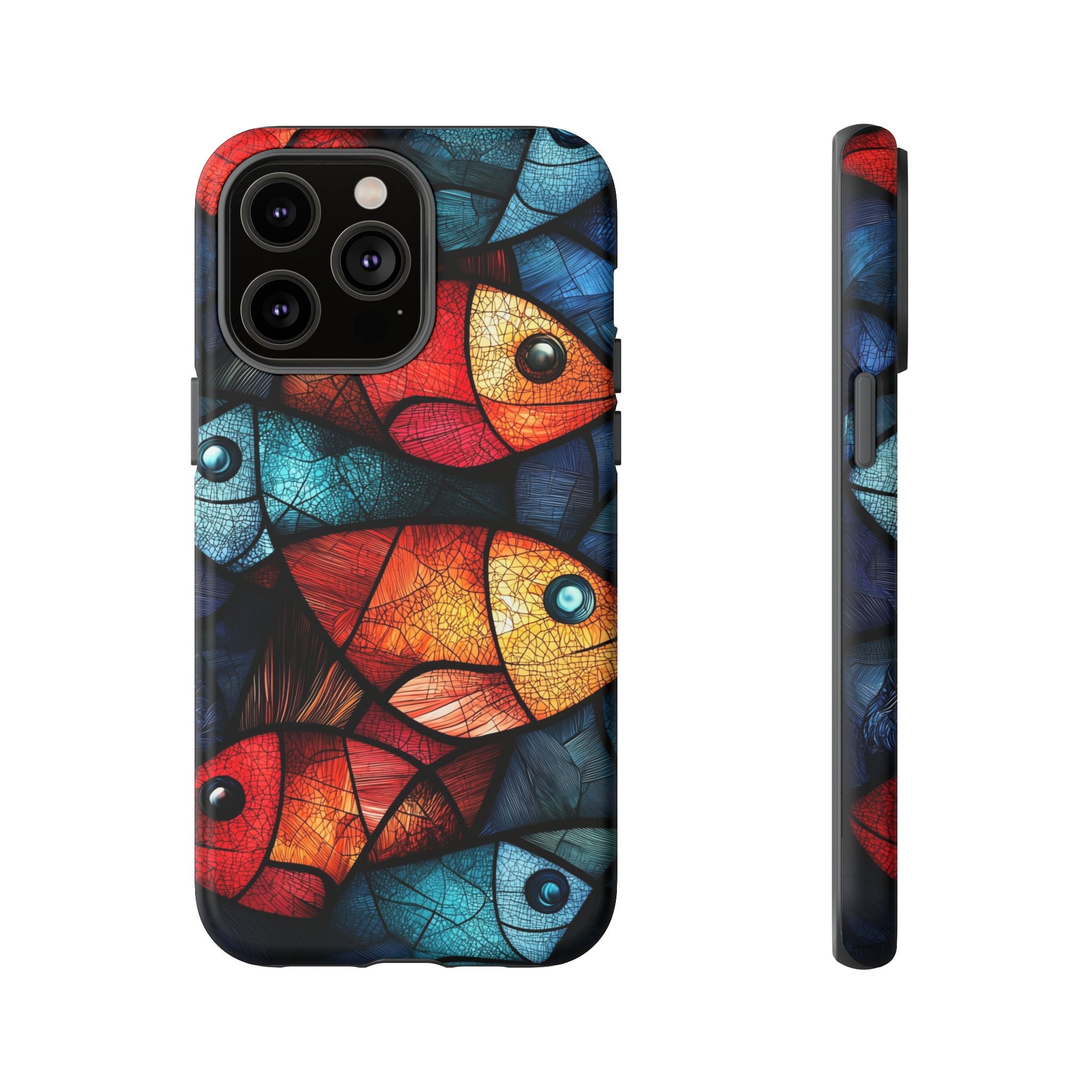 Fish Mosaic Tough iPhone Case — Colourful Artistic Fish Pattern