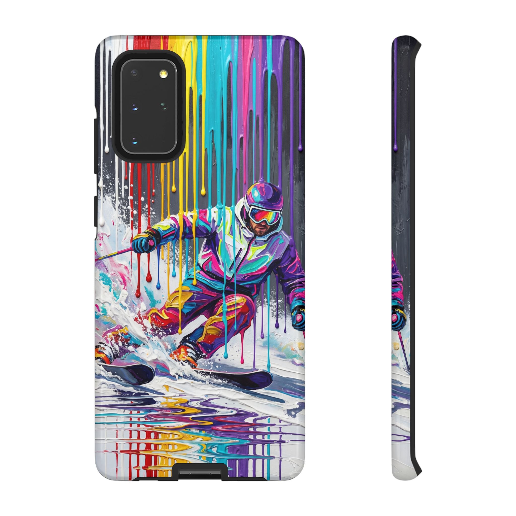 Colourful Skiing Drip Art Tough Samsung Galaxy Phone Case