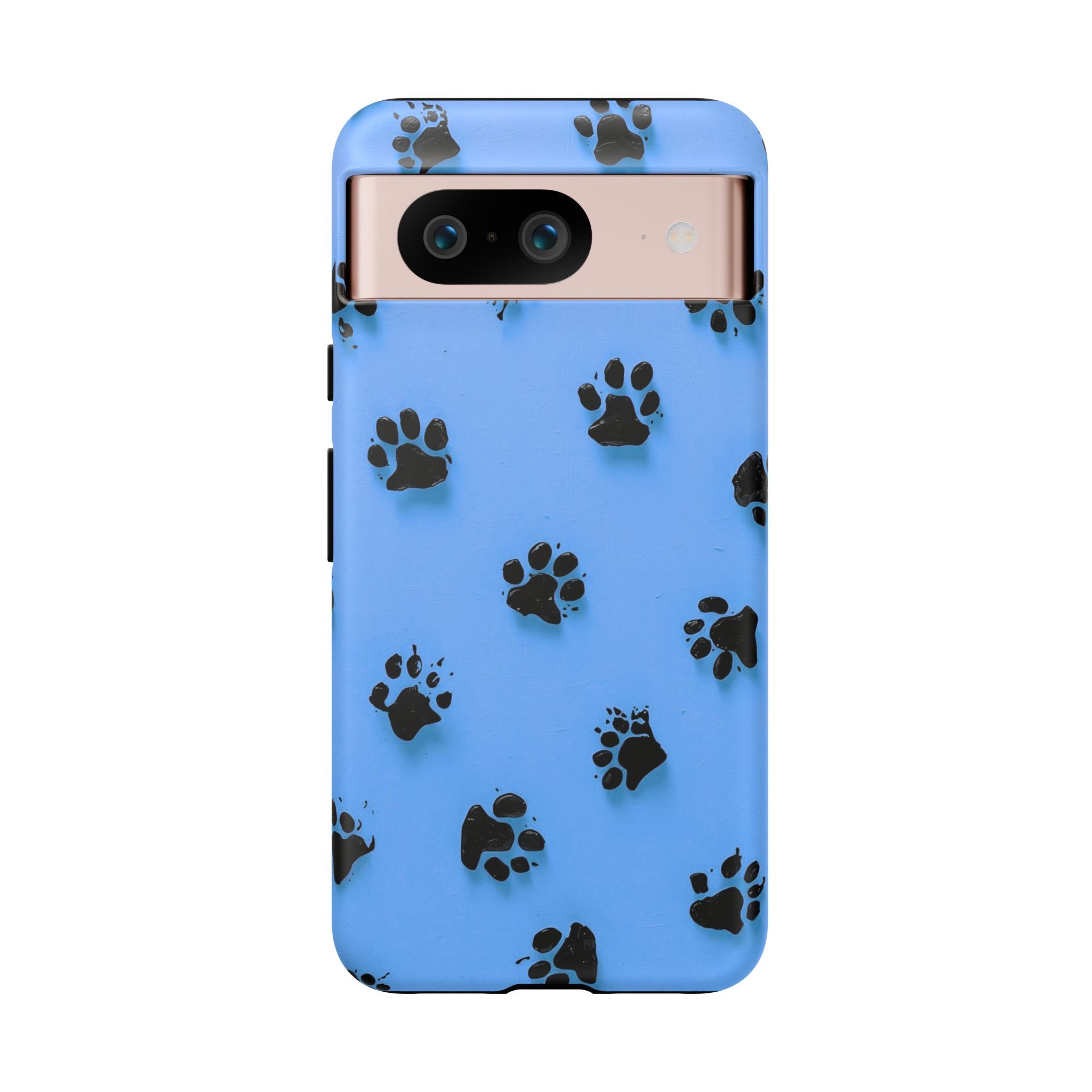 Blue Paw Print Tough Google Pixel Case — Protective Dog & Cat Lover Cover
