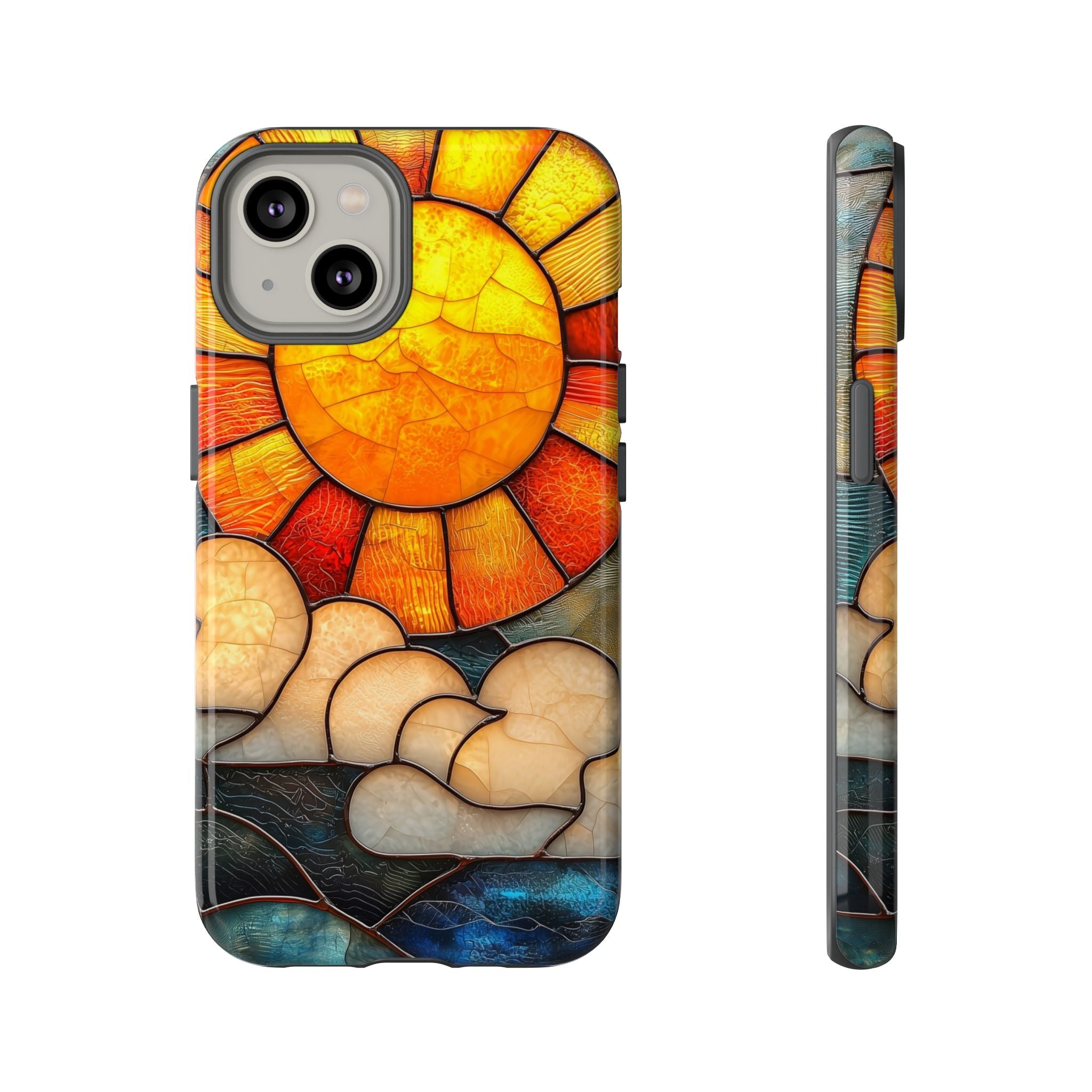 Stained Glass Sun & Clouds iPhone Case