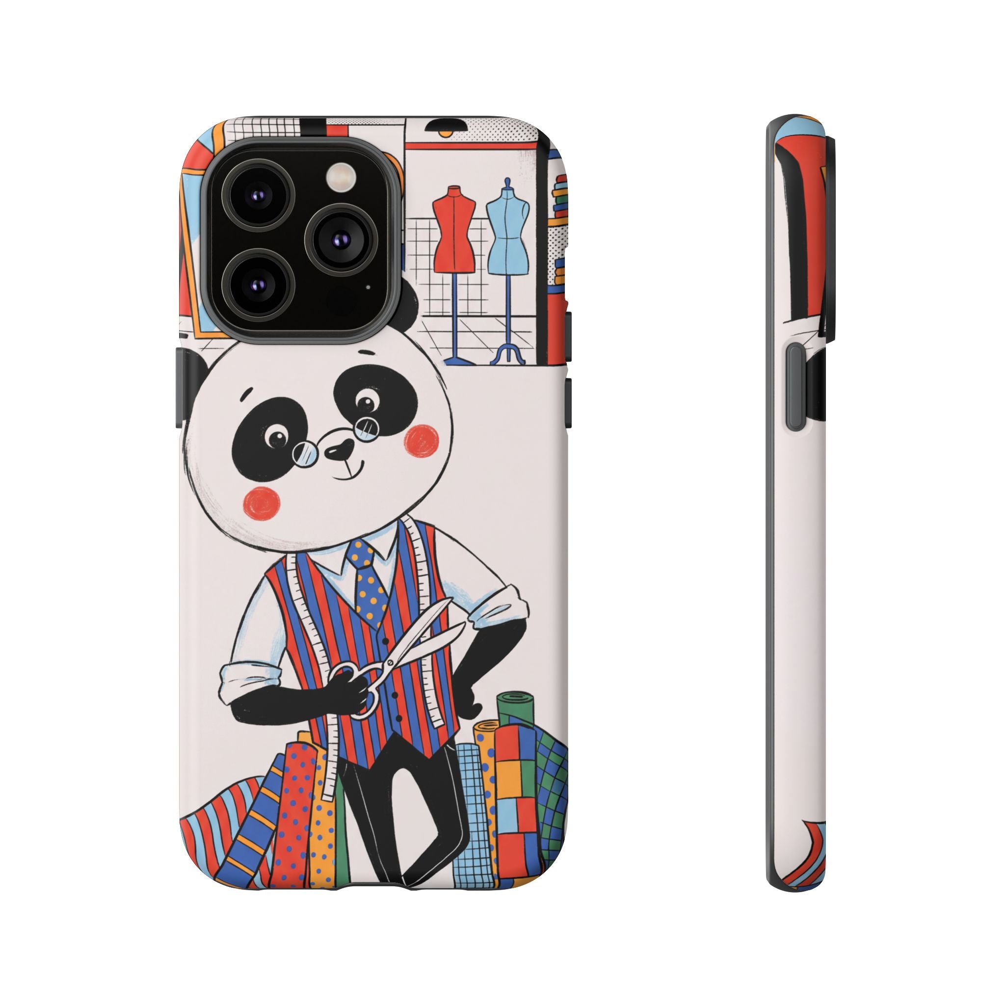 Panda Tailor iPhone Case | Cute Seamstress Cartoon